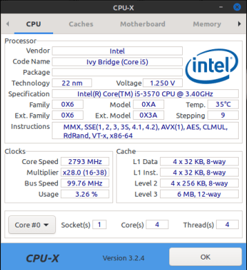 cpu-x up and running