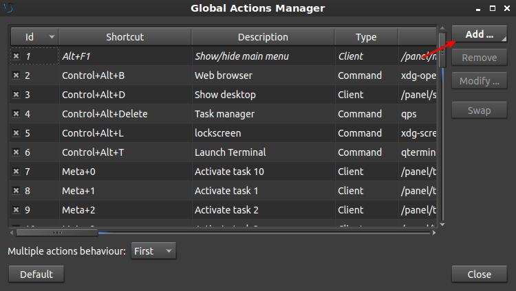 assign keyboard shortcuts