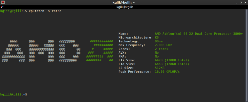 cpufetch with an old AMD CPU