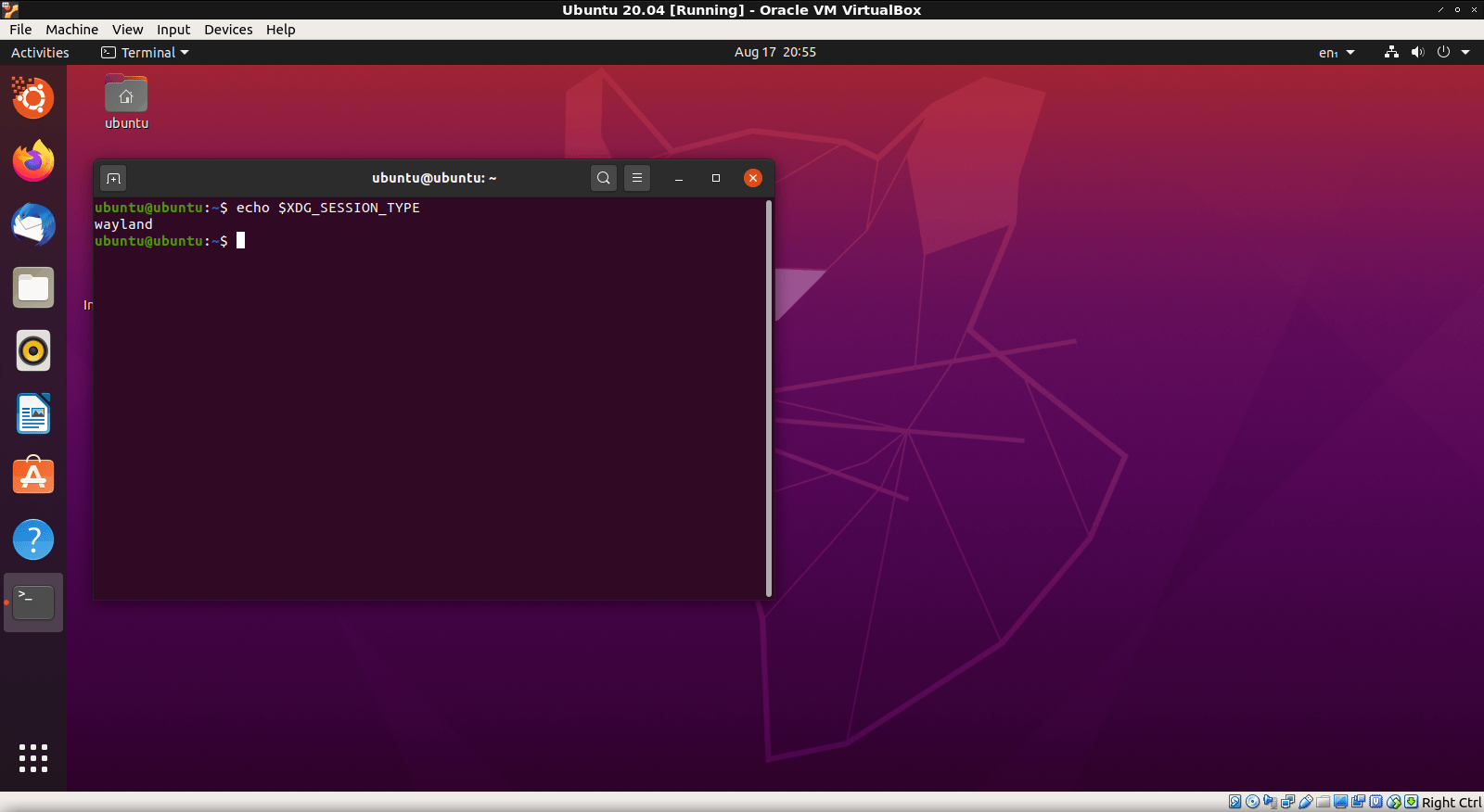 live ubuntu running wayland