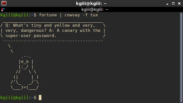 cowsay goes tux