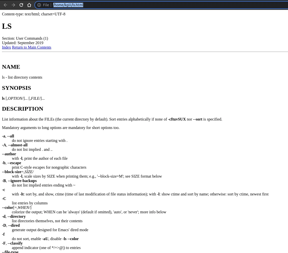 man2html does its magic with the ls command
