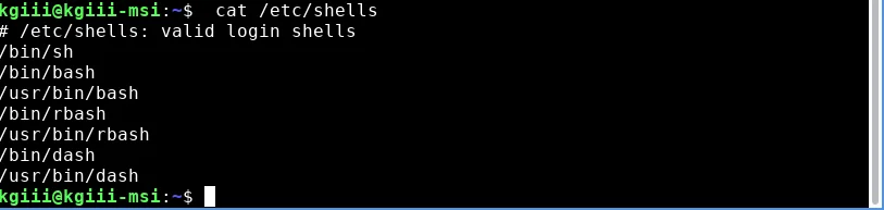 list of installed shells